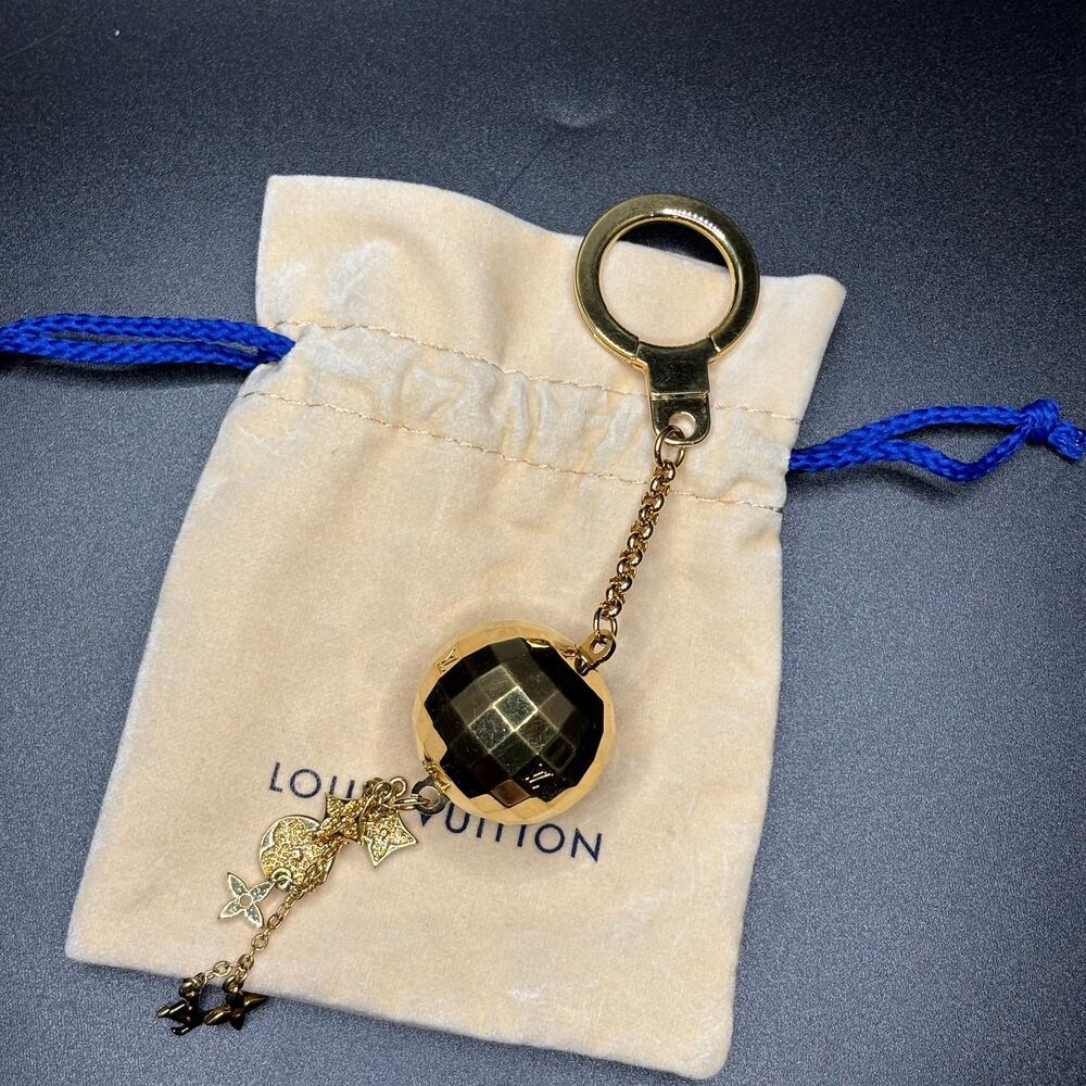 LOUIS VUITTON Porte Cles Glitter Disco Ball Charm
